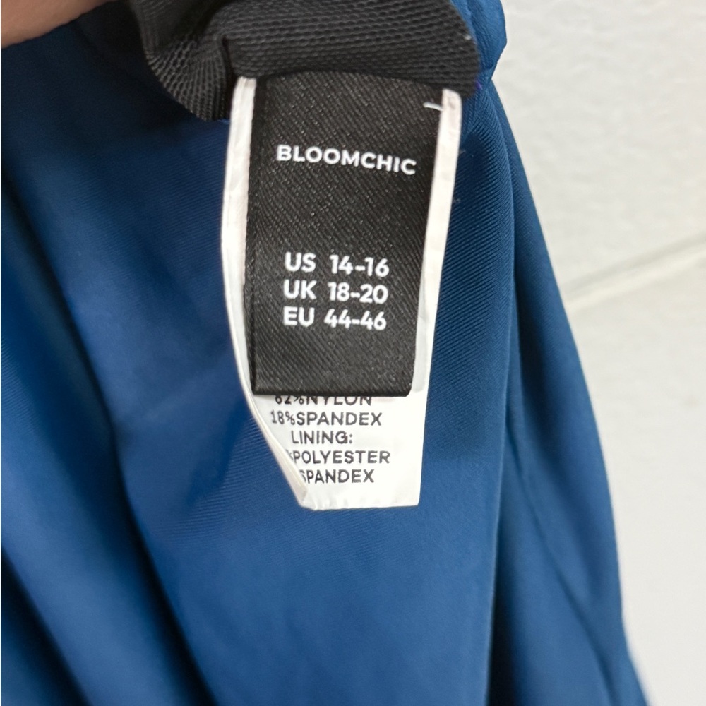 Bloomchic Solid Deep Blue Elegant One Piece Swims… - image 3